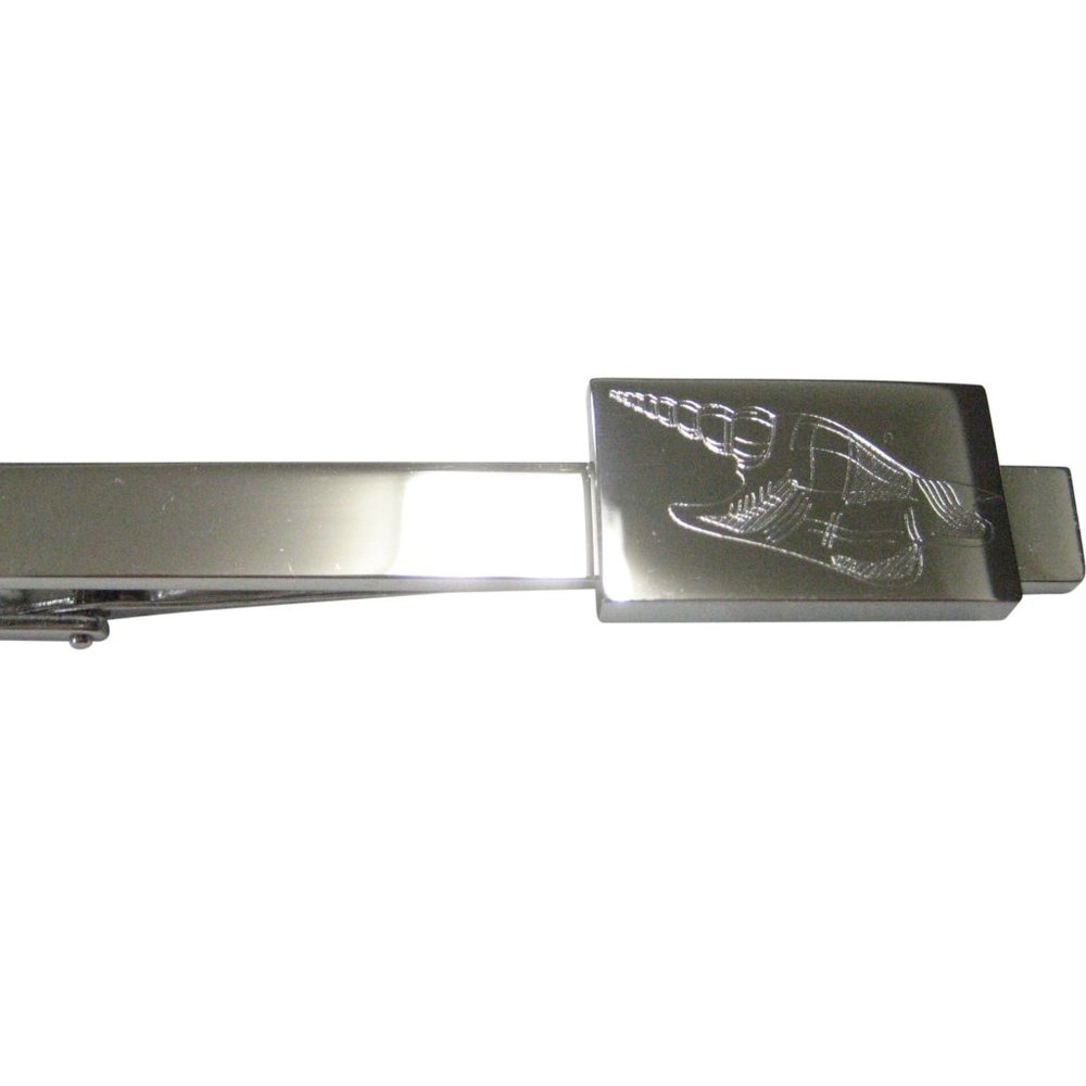 Silver Toned Rectangular Etched Sea Shell Tie Clip - image 1